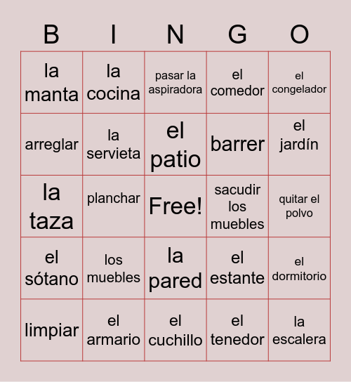 La vivienda Bingo Card