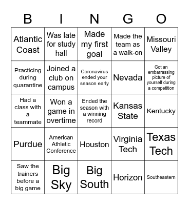 March Madness Bingo Card