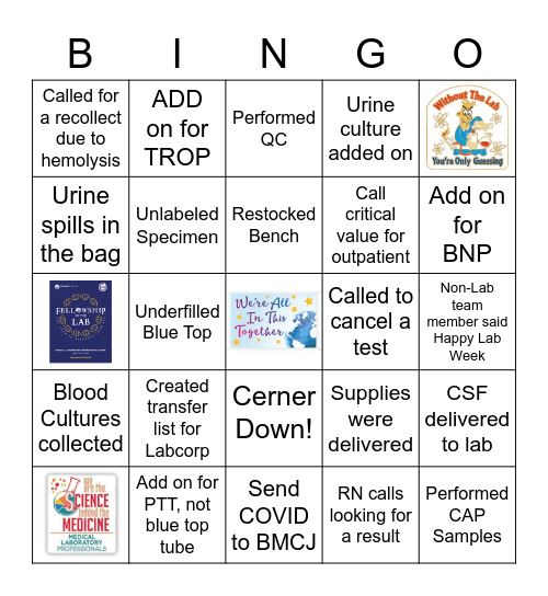 LAB WEEK 2019 Bingo Card