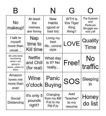 COVID-19 Bingo Card