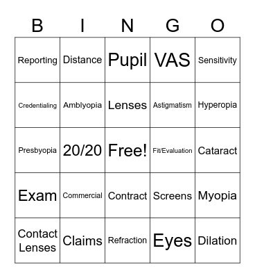 Vision Bingo Card