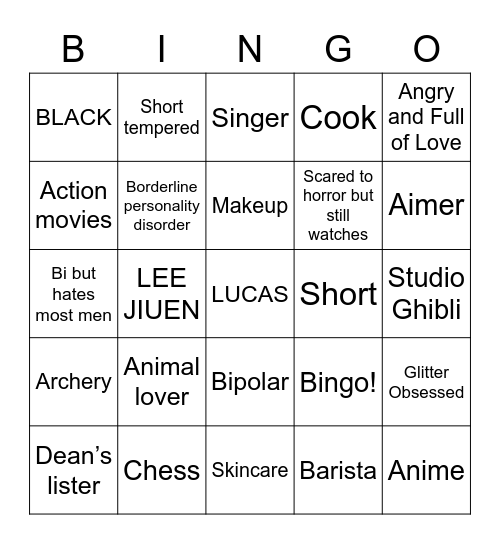 How Similar Are You to Jeanne? Bingo Card