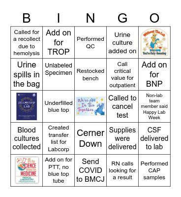 LAB WEEK 2020 Bingo Card