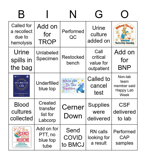 LAB WEEK 2020 Bingo Card