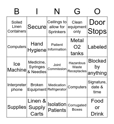 JOINT COMMISSION Bingo Card