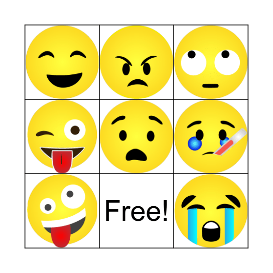 Feelings Bingo Card