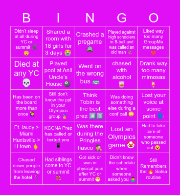 KCYLNA BOARD Bingo Card