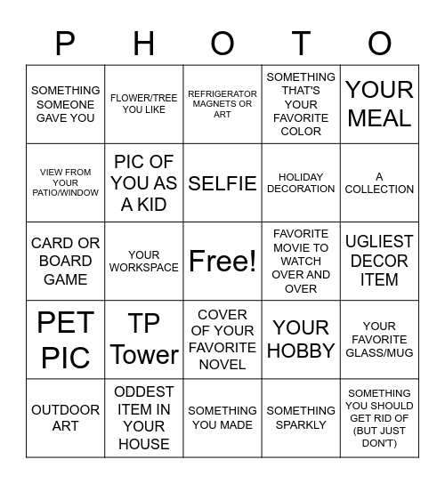 PHOTO BINGO Card