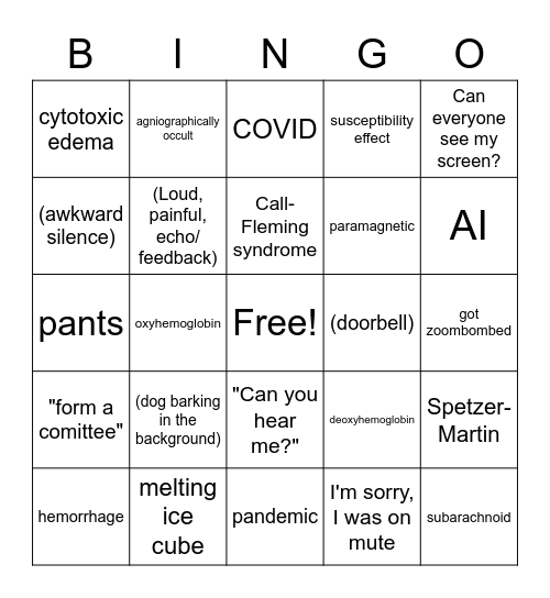 MegaConference Call Bingo Card