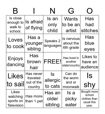 Find Someone Who... Bingo Card