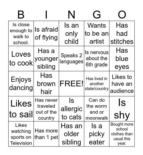 Find Someone Who... Bingo Card