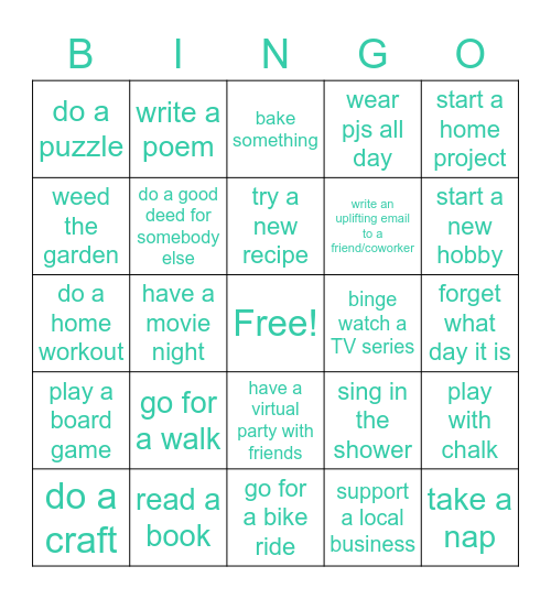 THRIVE Bingo Card