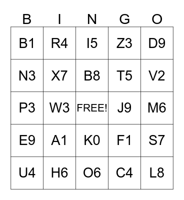 Circle of Friends Bingo Card