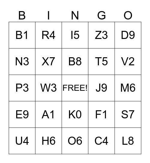 Circle of Friends Bingo Card