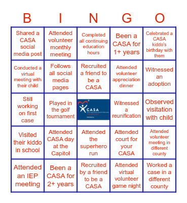 CASA OGEECHEE Bingo Card