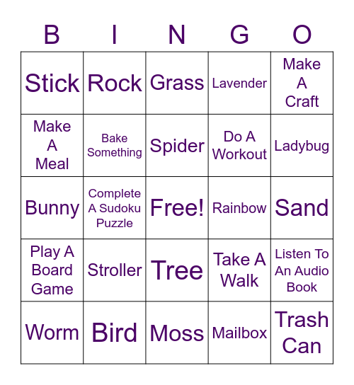 Scavenger Hunt Bingo 4/25/2020 Bingo Card