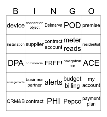 Solution One Bingo Card