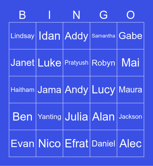 EA Board Party Bingo Card