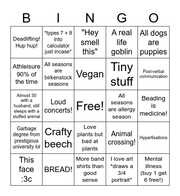 What do you have in common with Melody?? Bingo Card
