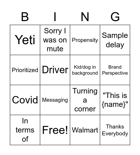 Weekly Quad Bingo Card