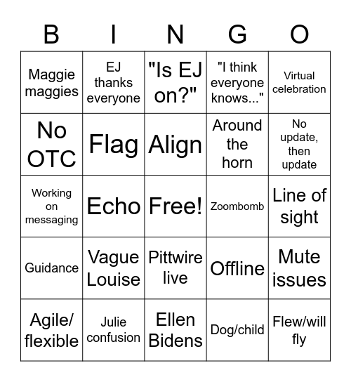 Let's do this, fivers Bingo Card