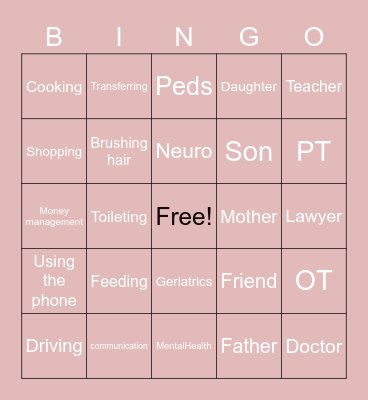 MAHSA Bingo Card