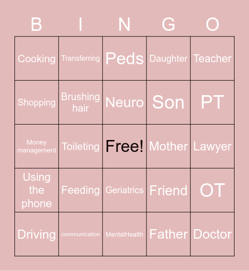 MAHSA Bingo Card