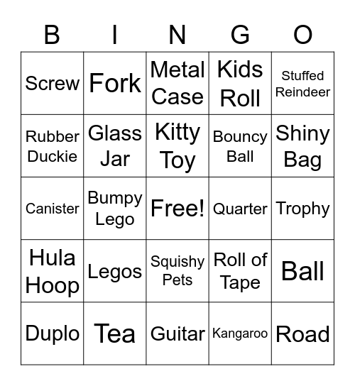Scavenger Hunt Bingo Card