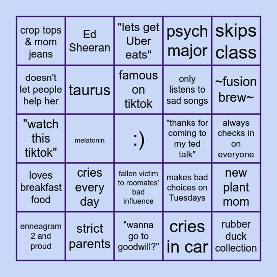 hannah bingo Card