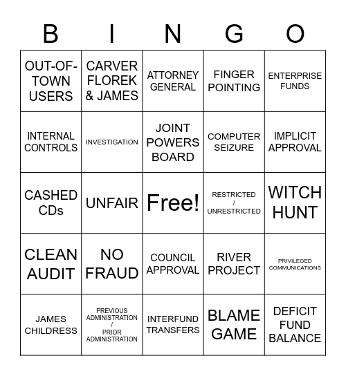 Zeiger Bingo Card