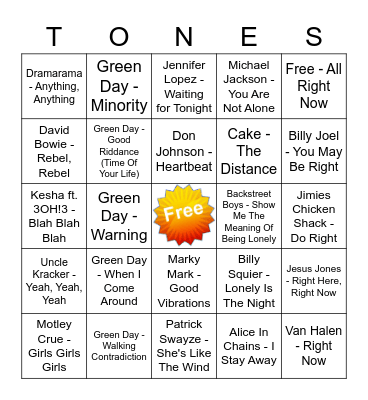 Game Of Tones 4-20-20 Game 3 Bingo Card