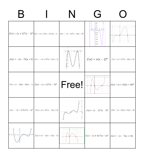 Polynomial Bingo Card