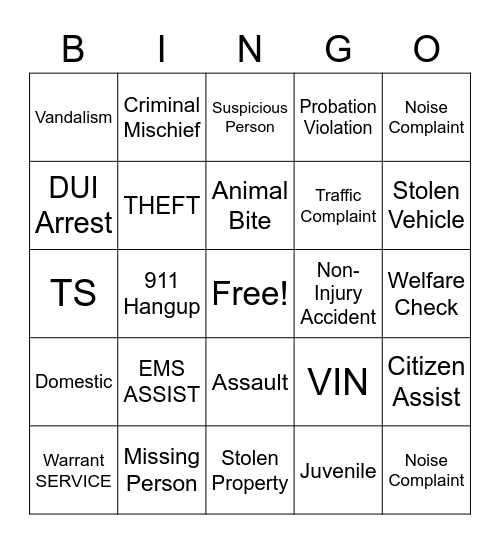 Dispatch Bingo Card