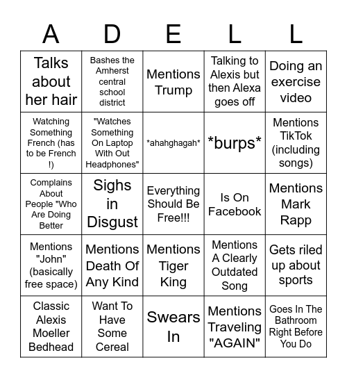AM98 Bingo Card