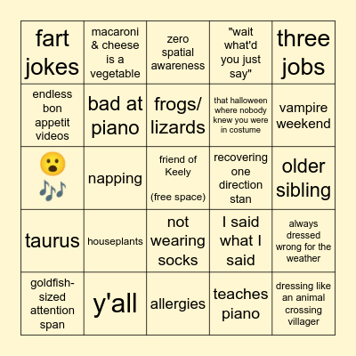 How Keely Are You Bingo Card