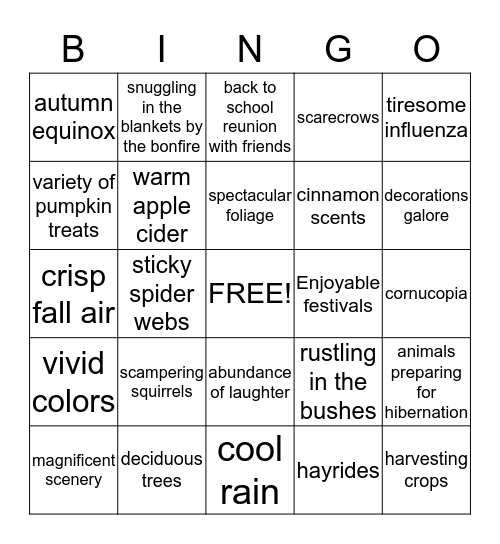 FALL BINGO Card