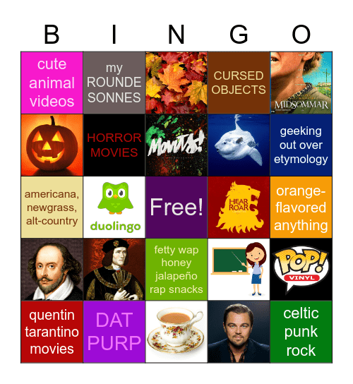 Jess Bingo!!! Bingo Card