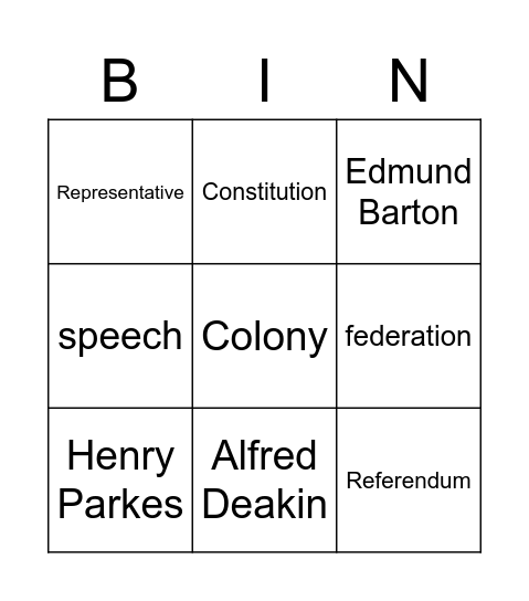 federation bingo Card