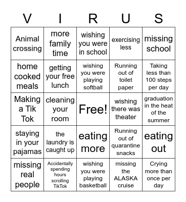 Coronavirus Bingo Card
