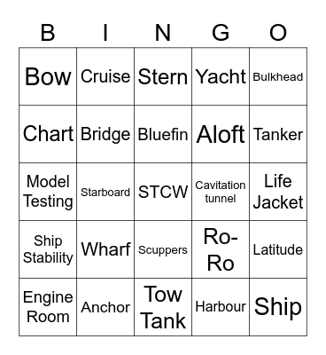 AMCSA - All things Nautical! Bingo Card