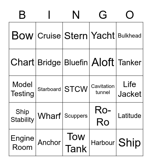 AMCSA - All things Nautical! Bingo Card