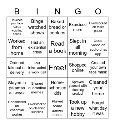 COVID Bingo Card