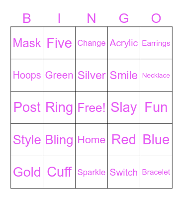 Zoom Blingo Bingo Card