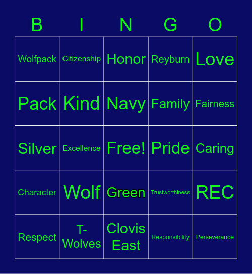 Wolfpack Bingo! Bingo Card