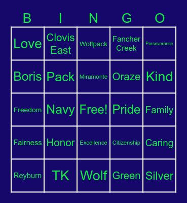 Wolfpack Bingo! Bingo Card