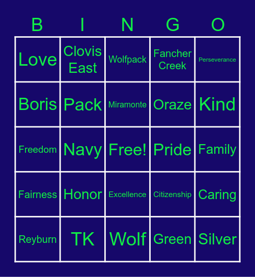 Wolfpack Bingo! Bingo Card