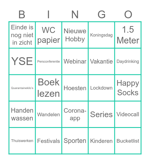 Corona Bingo Card