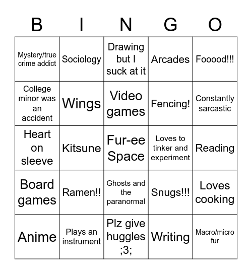 How alike are we? Bingo Card