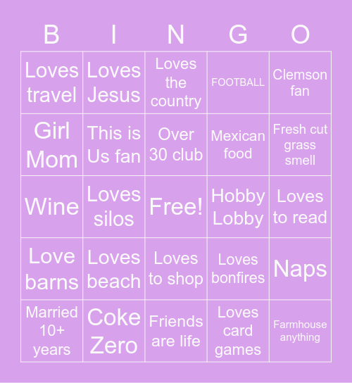 Lowcountry Photography Bingo Card