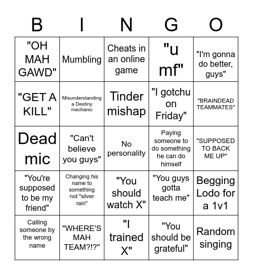 SOME STAY DRY AND OTHERS FEEL THE PAIN Bingo Card